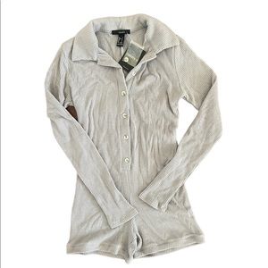 Grey Collared Romper